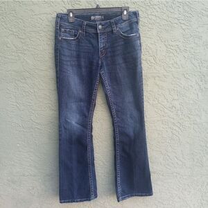 EUC VINTAGE Y2K SILVER JEANS CO. Ladies Suki Surplus Boot Cut Stitch Denim 30/32